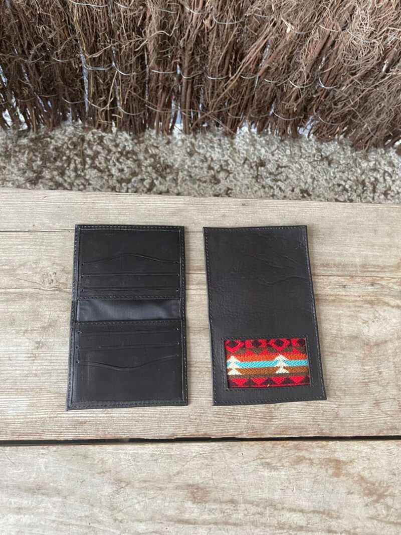 Cartera Piel Rústica Negra Jhon