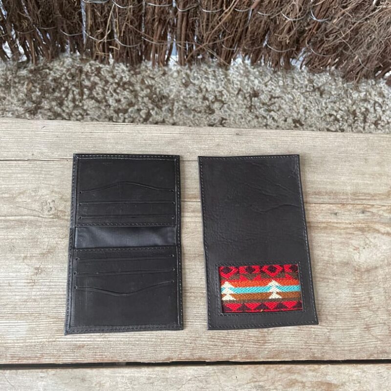 Cartera Piel Rústica Negra Jhon