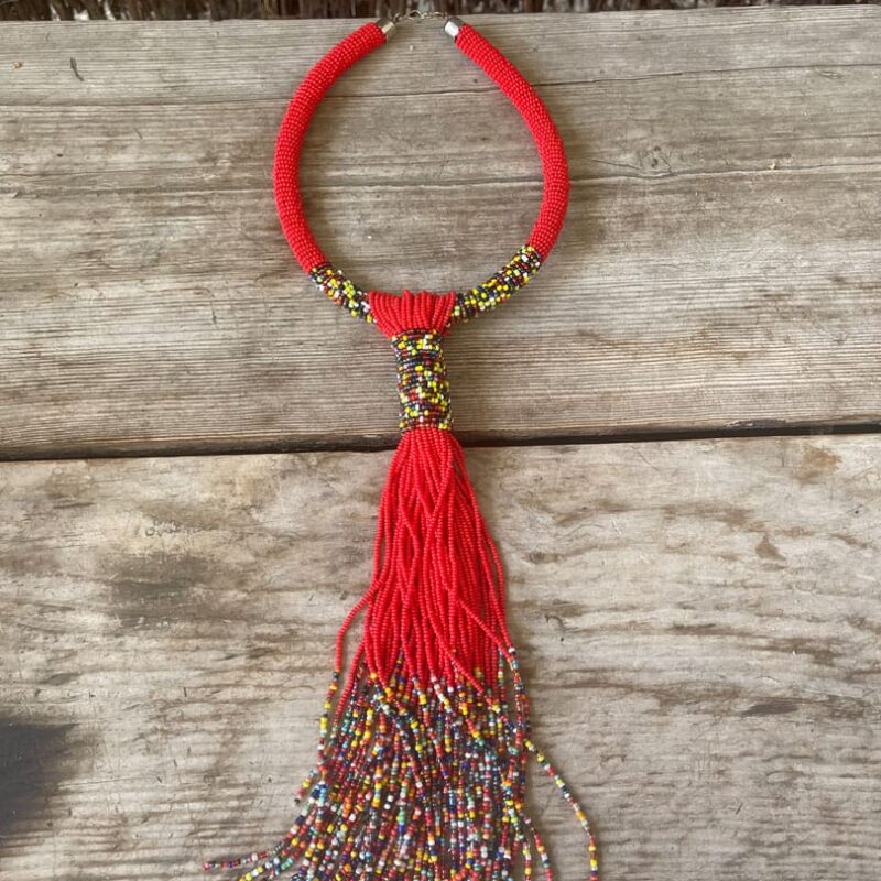 Collar Etnico Gambia Roojo Largo