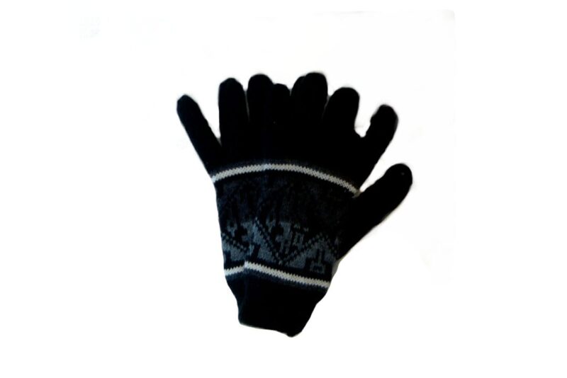 Guantes Negros con Llama Gris