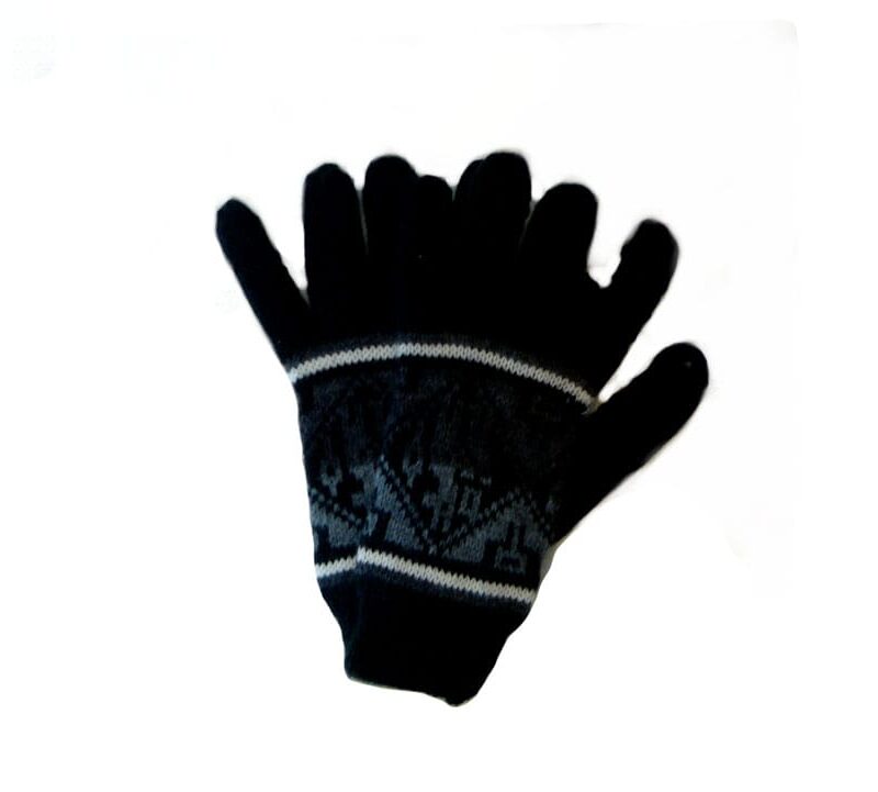 Guantes Negros con Llama Gris
