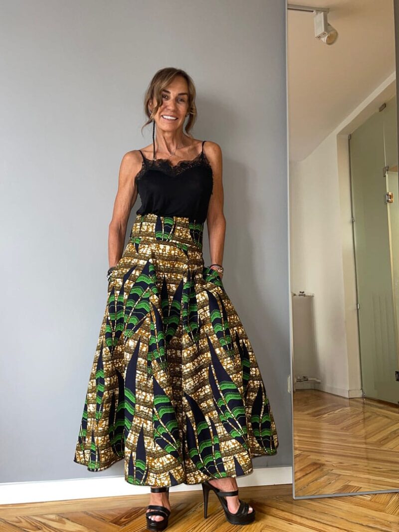 Falda Larga Multiprint Verde