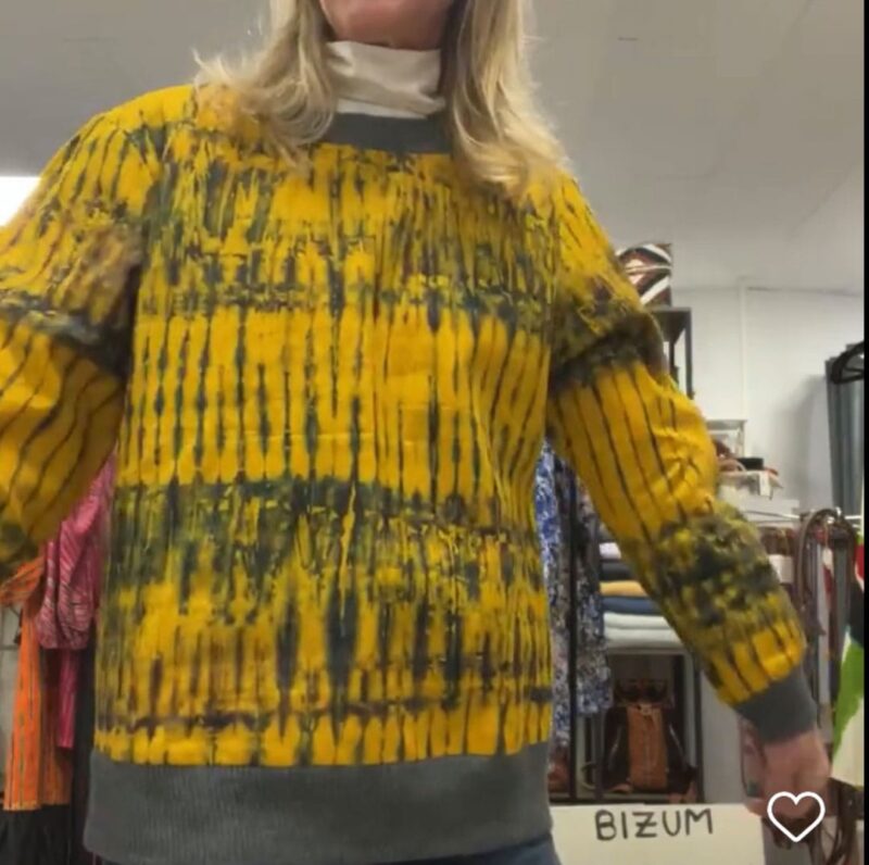 Sudadera amarilla tela Tie-die - Imagen 2