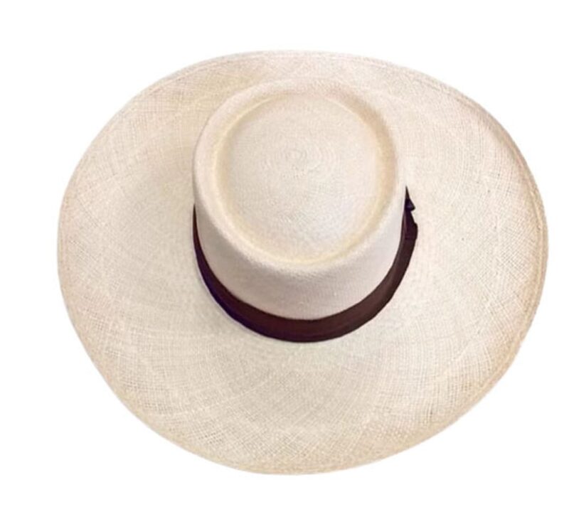 Sombrero ala ancha cinta marrón - Imagen 2