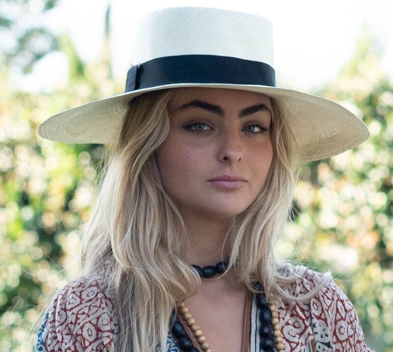 Sombrero ala ancha cinta marrón
