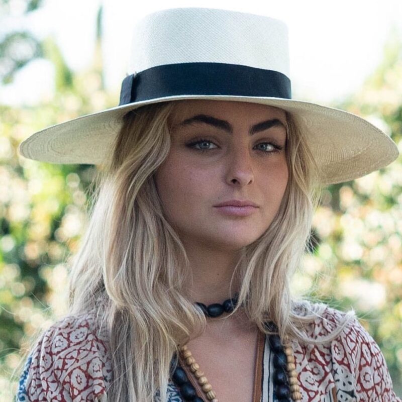 Sombrero ala ancha cinta marrón