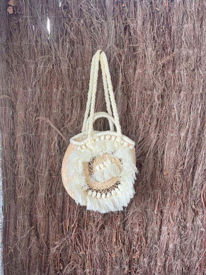 Bolso Capazo flecos crudo - Imagen 3