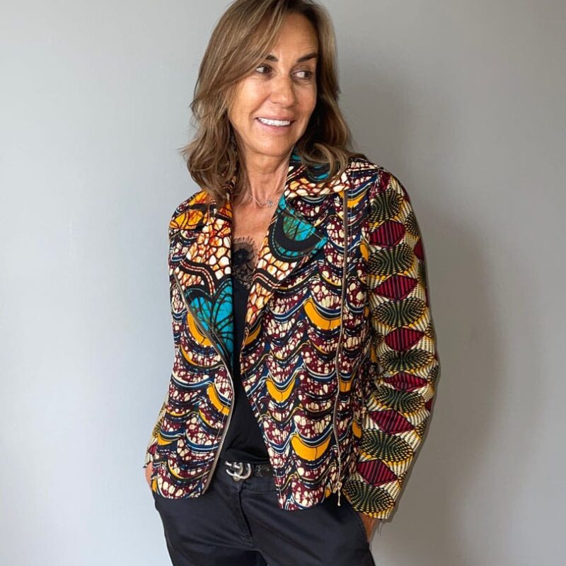 Chaqueta multi print tela Gambia