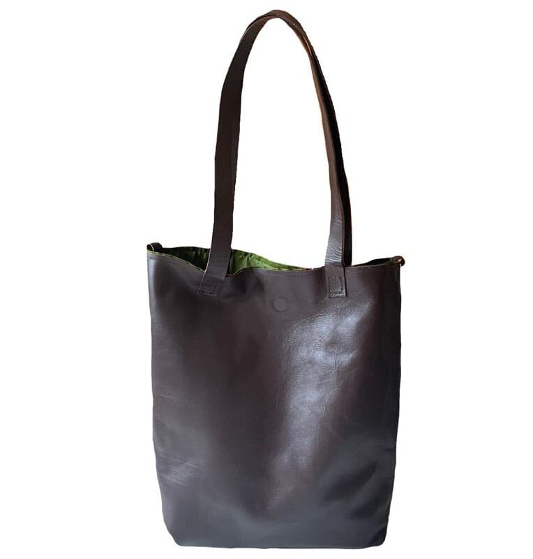 Bolsos de Cuero Marron Chocolate Bea Reversible