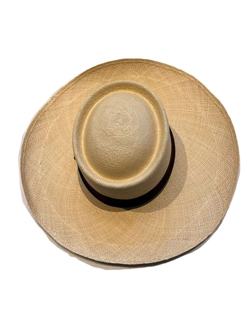 Sombrero Ala Ancha Natural Cinta Negra