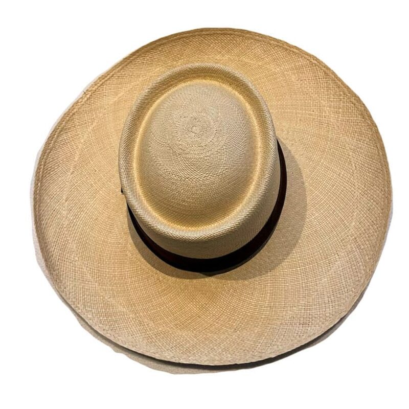 Sombrero Ala Ancha Natural Cinta Negra