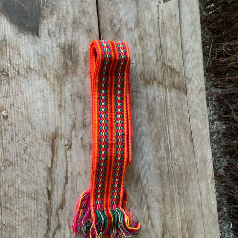 Faja Quechua Naranja, verde y Blanca 4