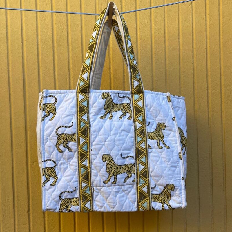 Bolsa de tela acolchada guepardo