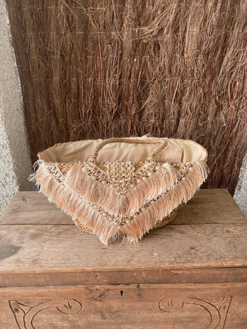 Cesta flecos con perlas - Imagen 6