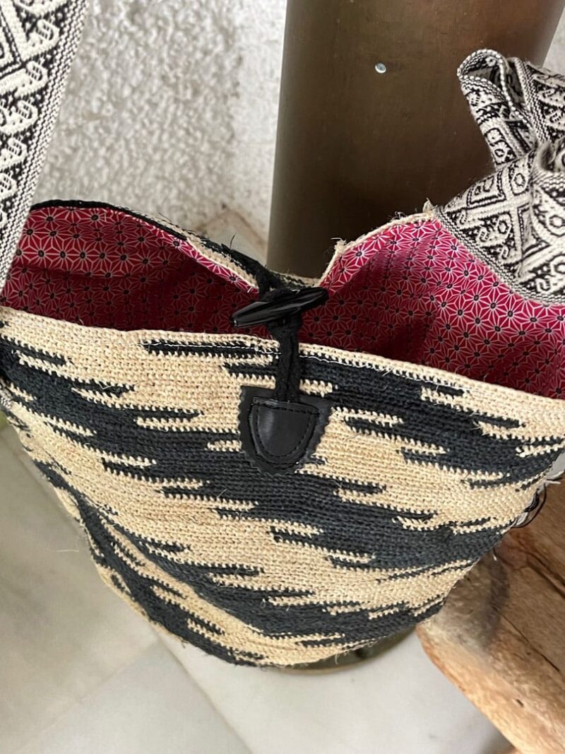 Shigra con faja tonos beige y negros Victoria - Imagen 5