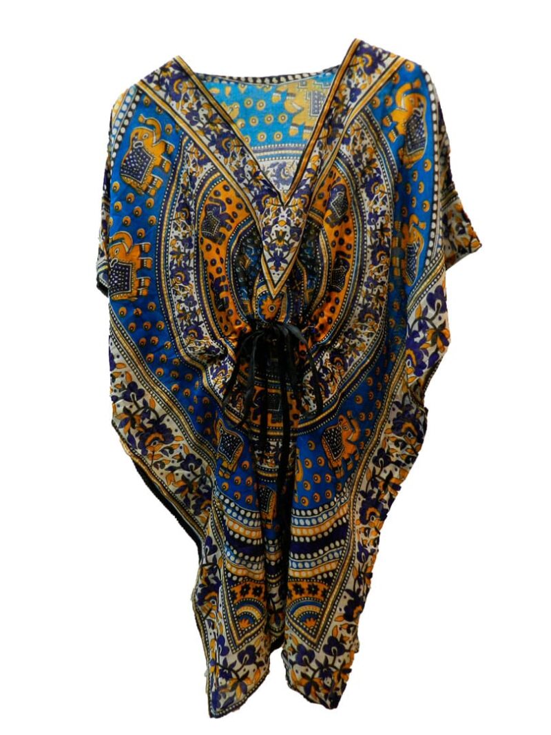 Kaftan Azul y Amarillo Elefantes Yasmin