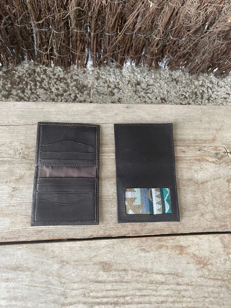 Cartera piel rústica negra Paul