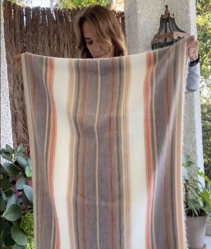 Bufanda Alpaca rayas beige