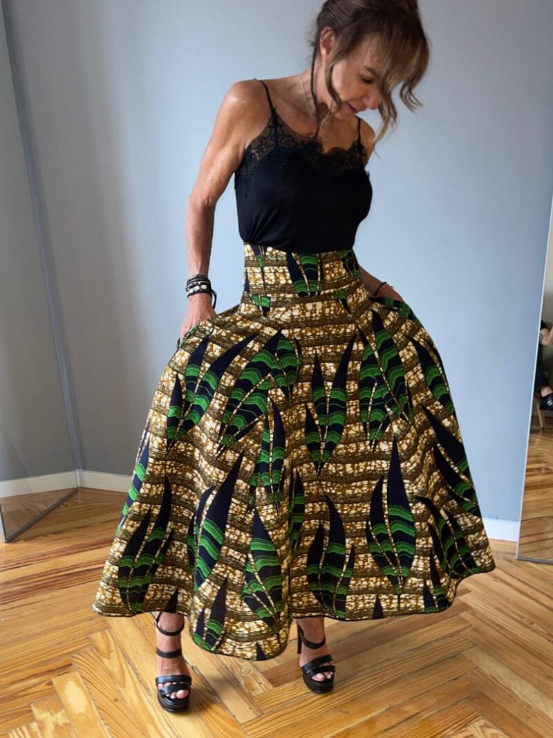 Falda Larga Multiprint Verde - Imagen 4