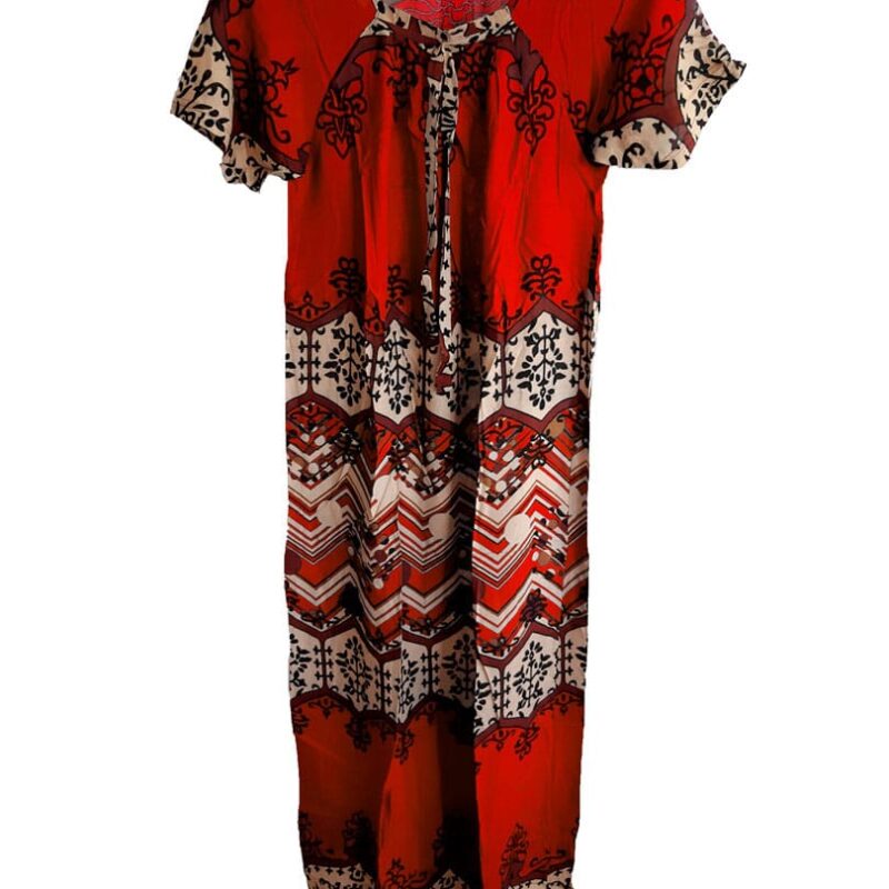 Vestido largo manga corta rojo Suma