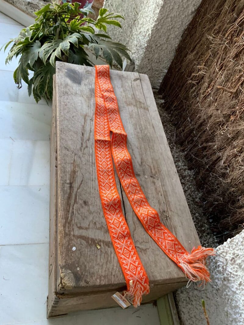 Faja Quechua Naranja y Blanca 3