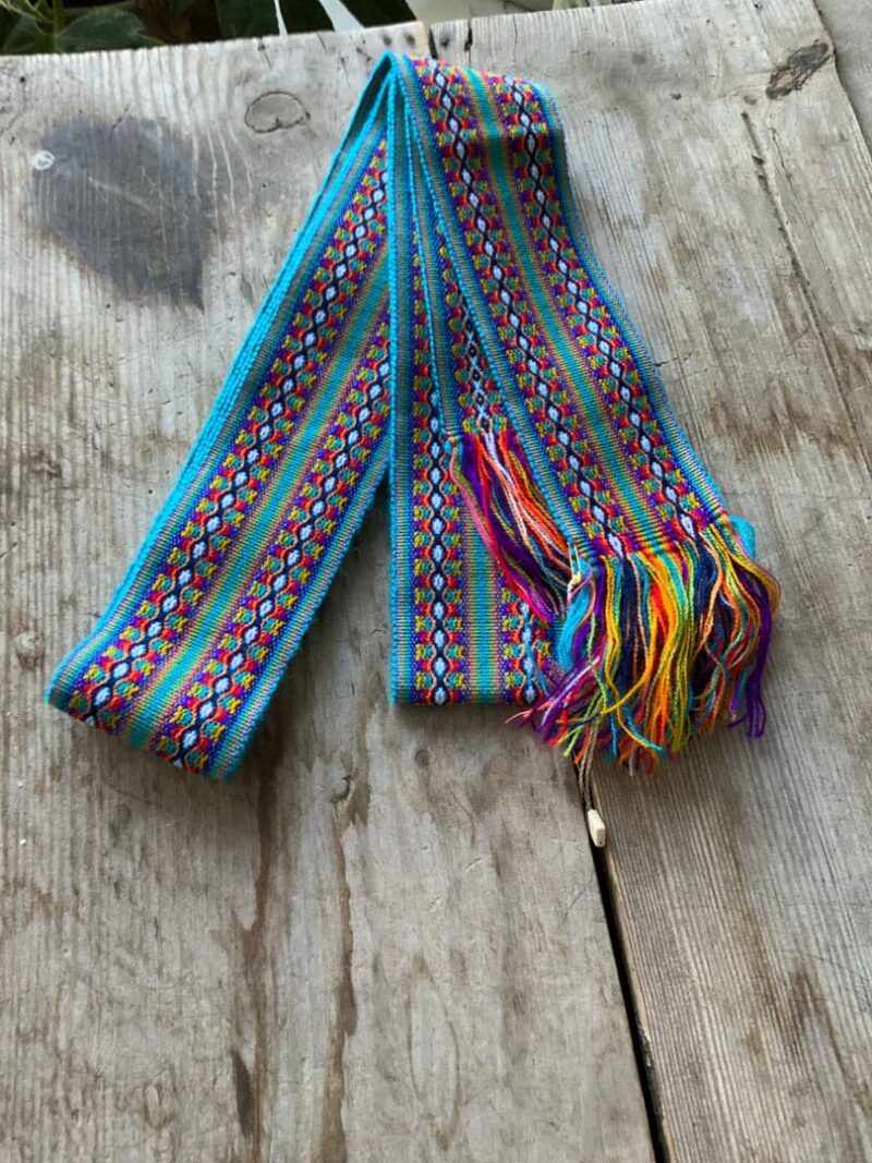 Faja Quechua Azul, Naranja y Blanca 6 - Imagen 3