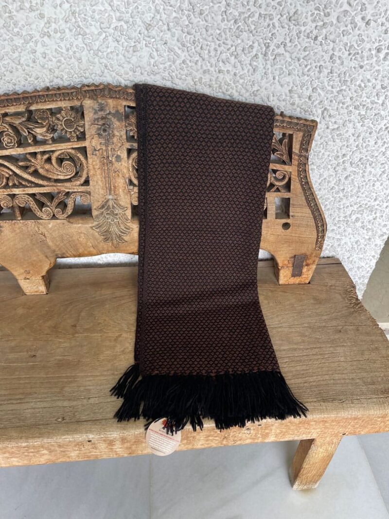 Bufanda de Alpaca Punto Marrón y Negra
