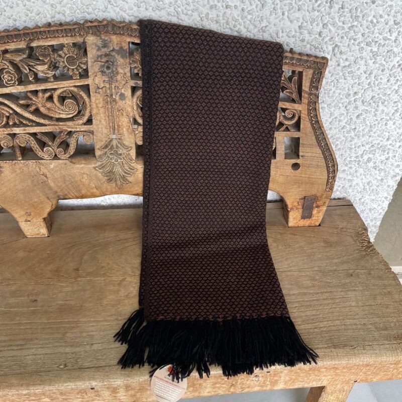 Bufanda de Alpaca Punto Marrón y Negra