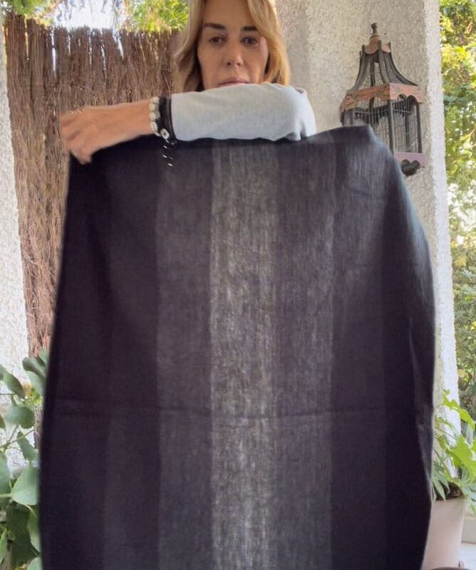 Bufanda Alpaca rayas gris marengo