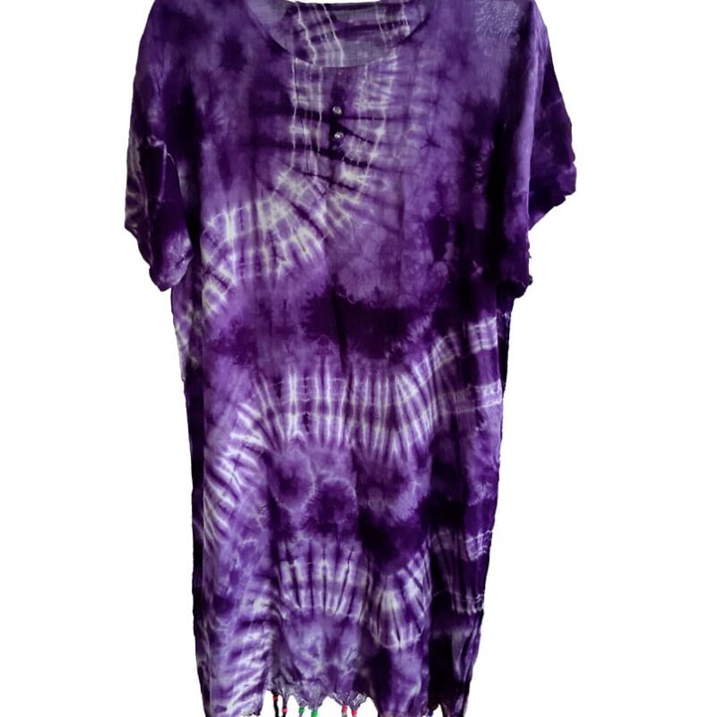 Vestido largo manga corta morado Timani