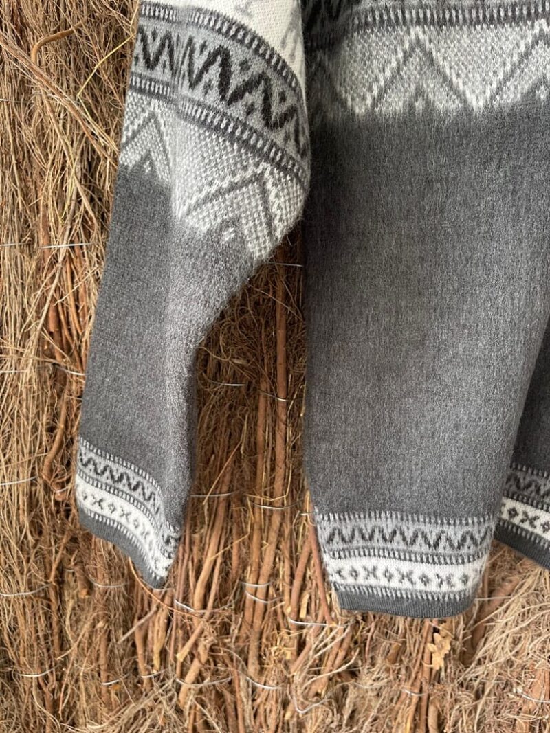 Jersey doble alpaca gris y blanco - Imagen 3