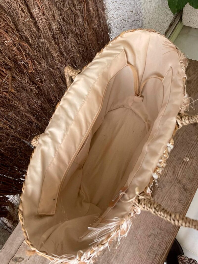 Cesta flecos con perlas - Imagen 5