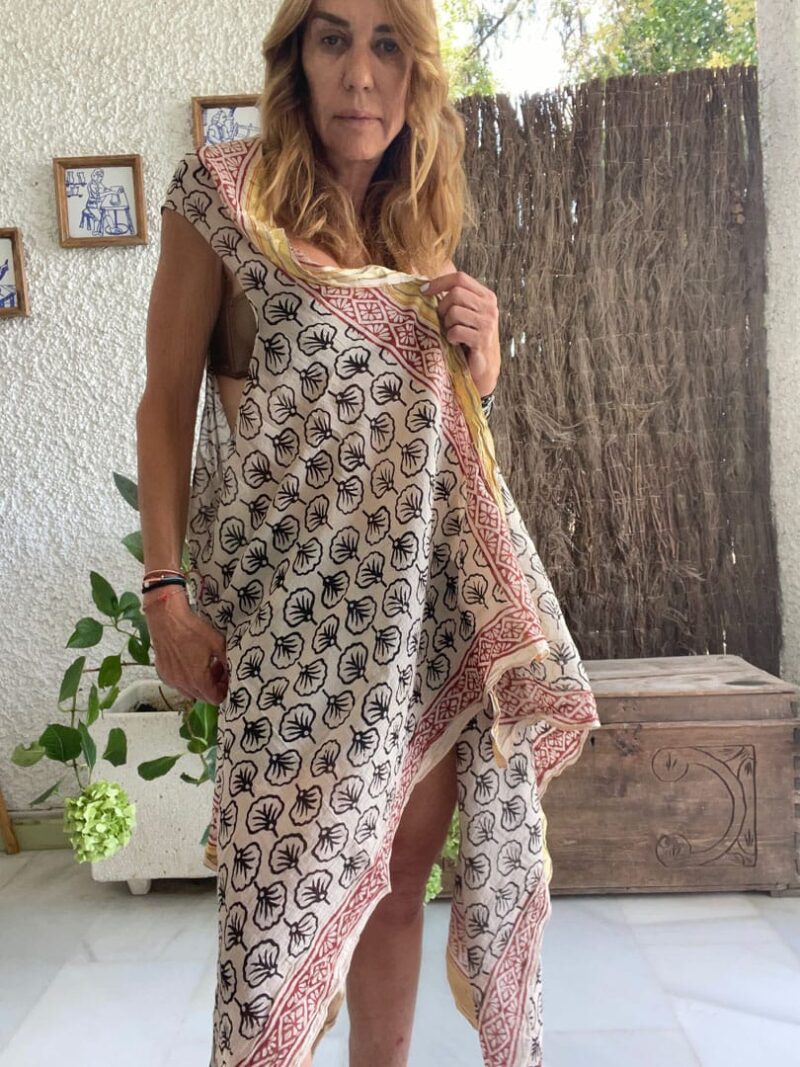 Kaftan Pareo Block Print Sophia - Imagen 4