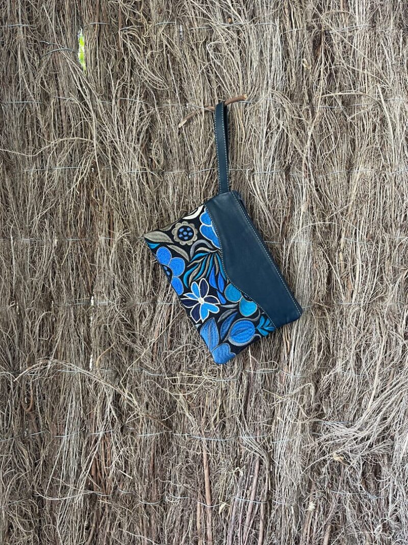 Clutch Pequeño Cuero Blue