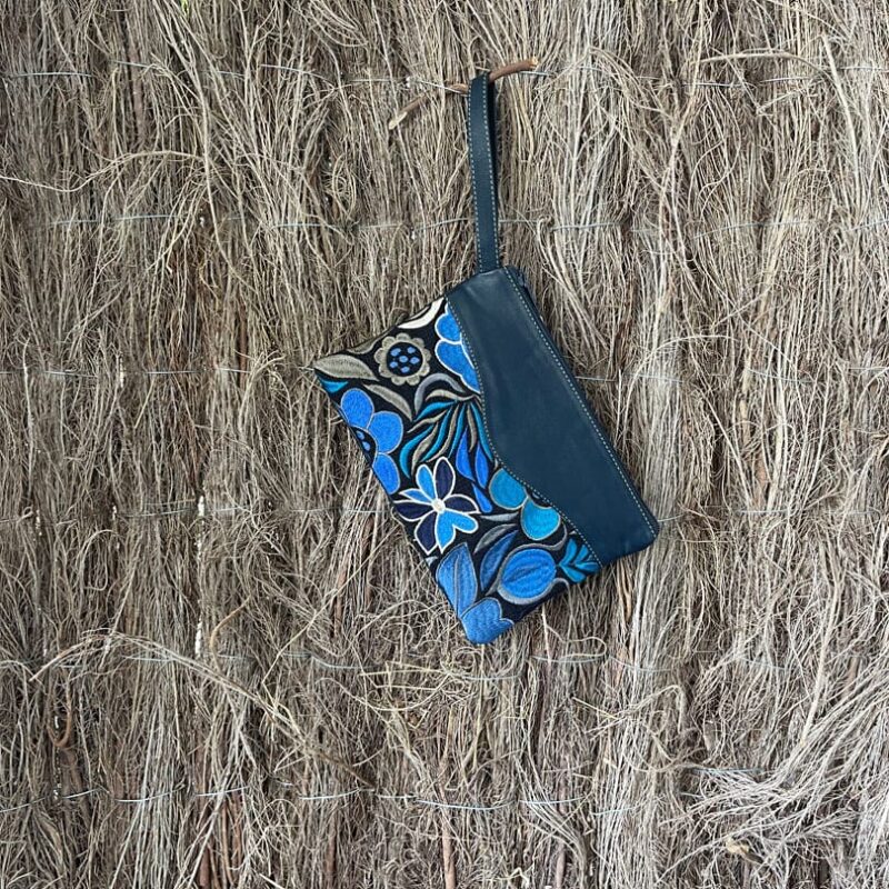 Clutch Pequeño Cuero Blue
