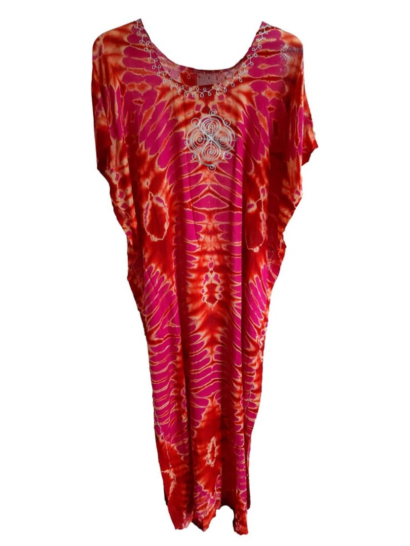 Vestido largo manga corta rosa Seyen