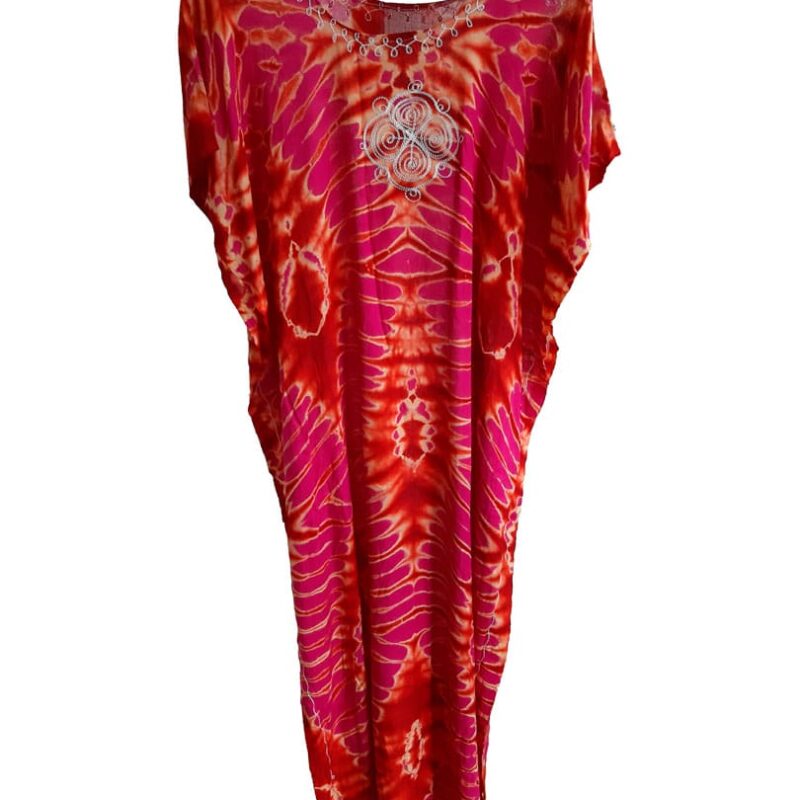 Vestido largo manga corta rosa Seyen