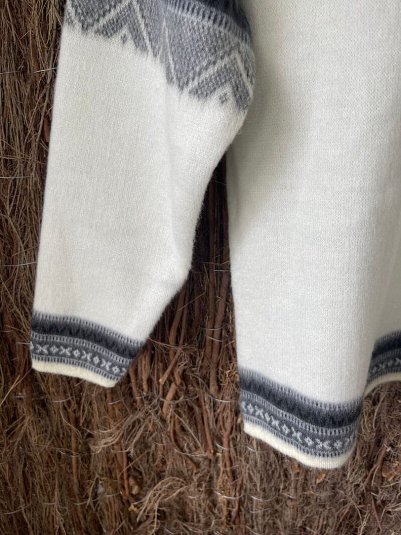 Jersey doble alpaca blanco y gris Grecia - Imagen 2