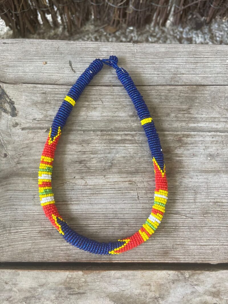 Collar Etnico Gambia Azul y Amarillo