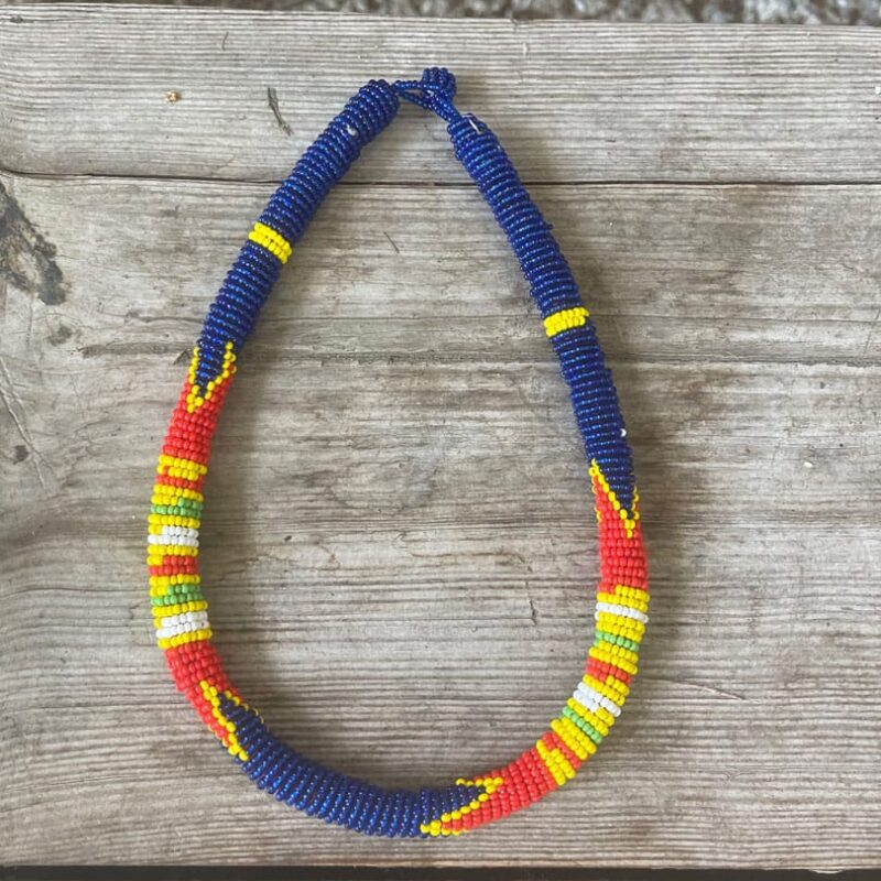Collar Etnico Gambia Azul y Amarillo