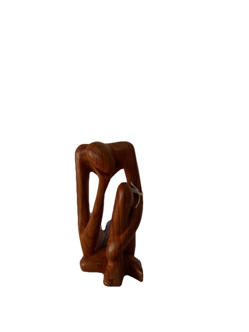 Figura Madera Mujer Pensativa