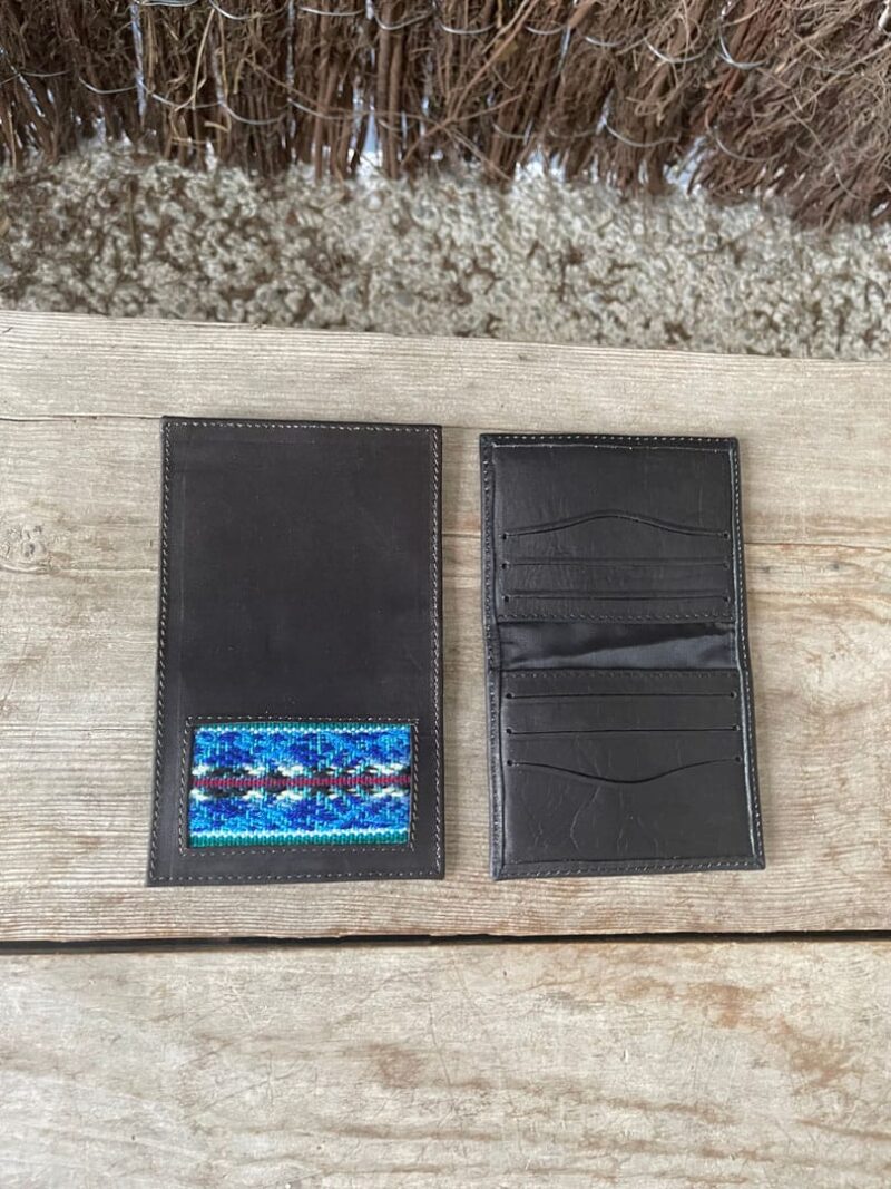 Cartera piel rústica negra Adam