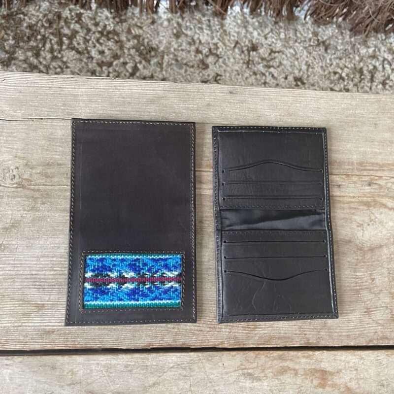 Cartera piel rústica negra Adam