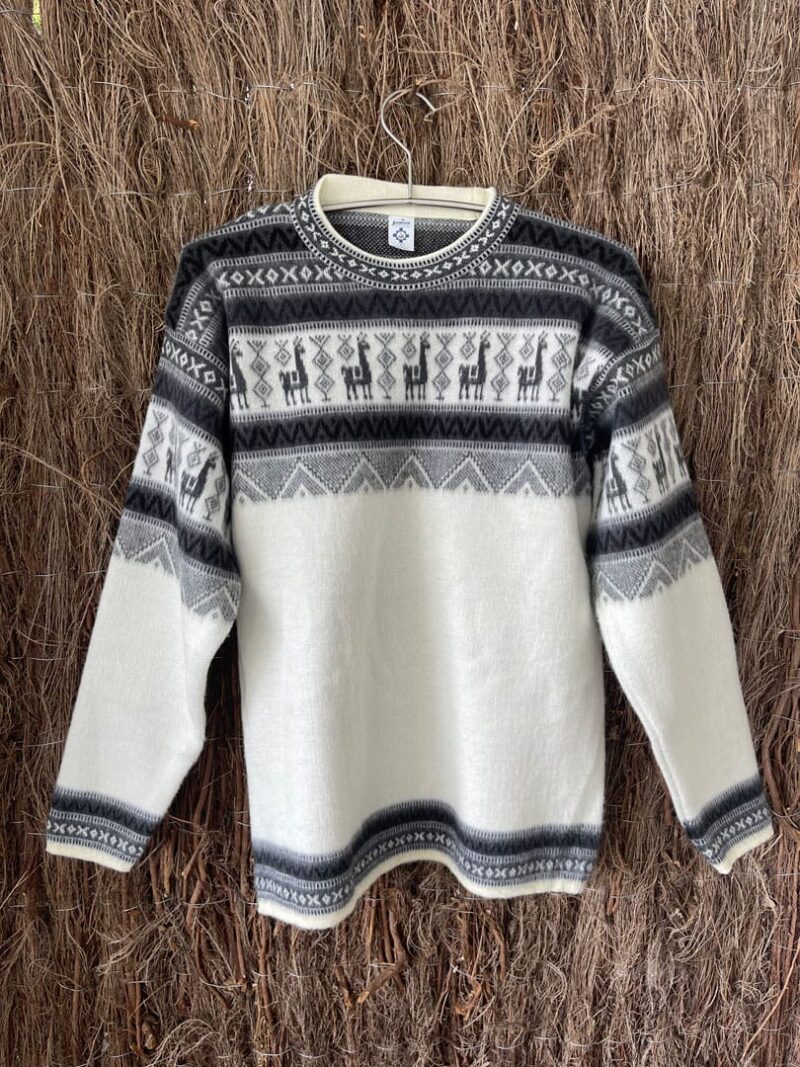 Jersey doble alpaca blanco y gris Grecia