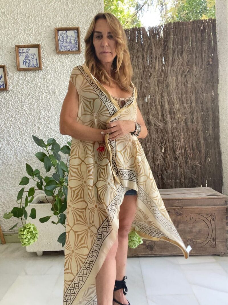 Kaftan Pareo Block Print Savannah - Imagen 10