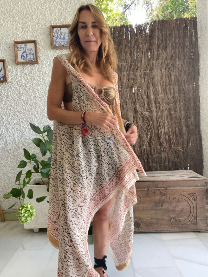 Kaftan Pareo Block Print Summer - Imagen 9