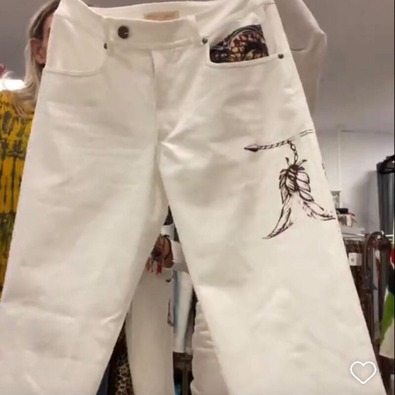 Pantalón blanco Vaquero logo Banjul