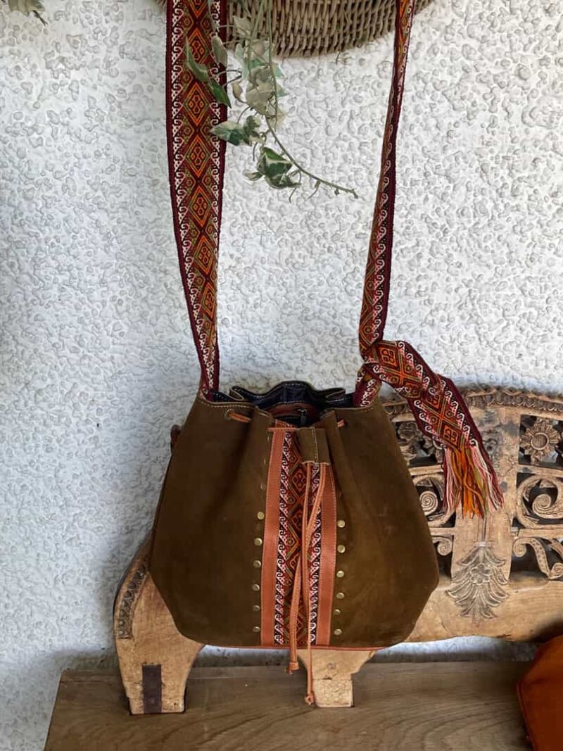 Bolso Ante caramelo pequeño - Imagen 4