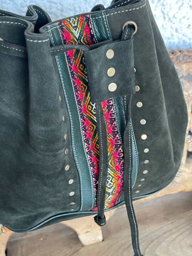 Bolso Ante verde grande - Imagen 3