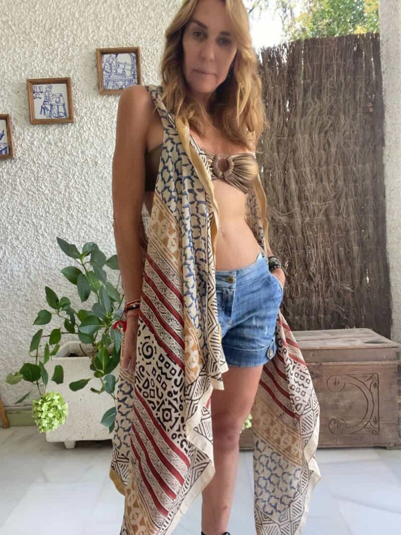 Kaftan Pareo Block Print Saray - Imagen 3